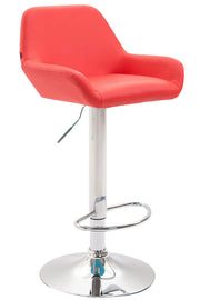 Barkruk Braga Kunstleer rood,chroom rot