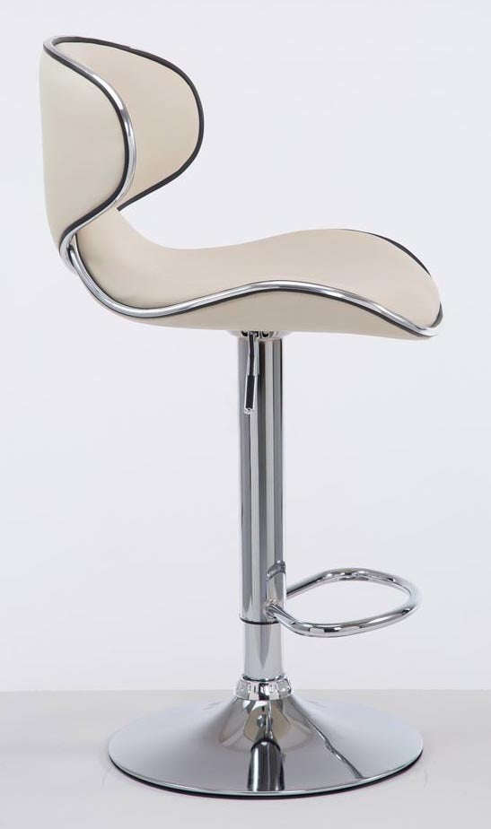 Set van 2 barkrukken Las Vegas kunstleer creme,chroom creme