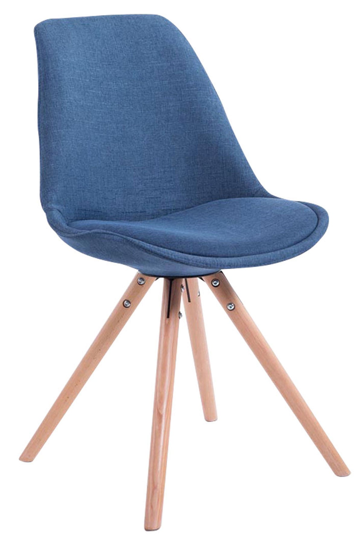 Eetkamerstoel Toulouse Rond frame Stof blauw,natura blau