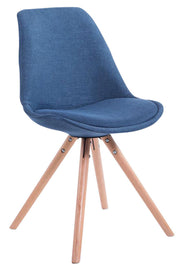 Eetkamerstoel Toulouse Rond frame Stof blauw,natura blau