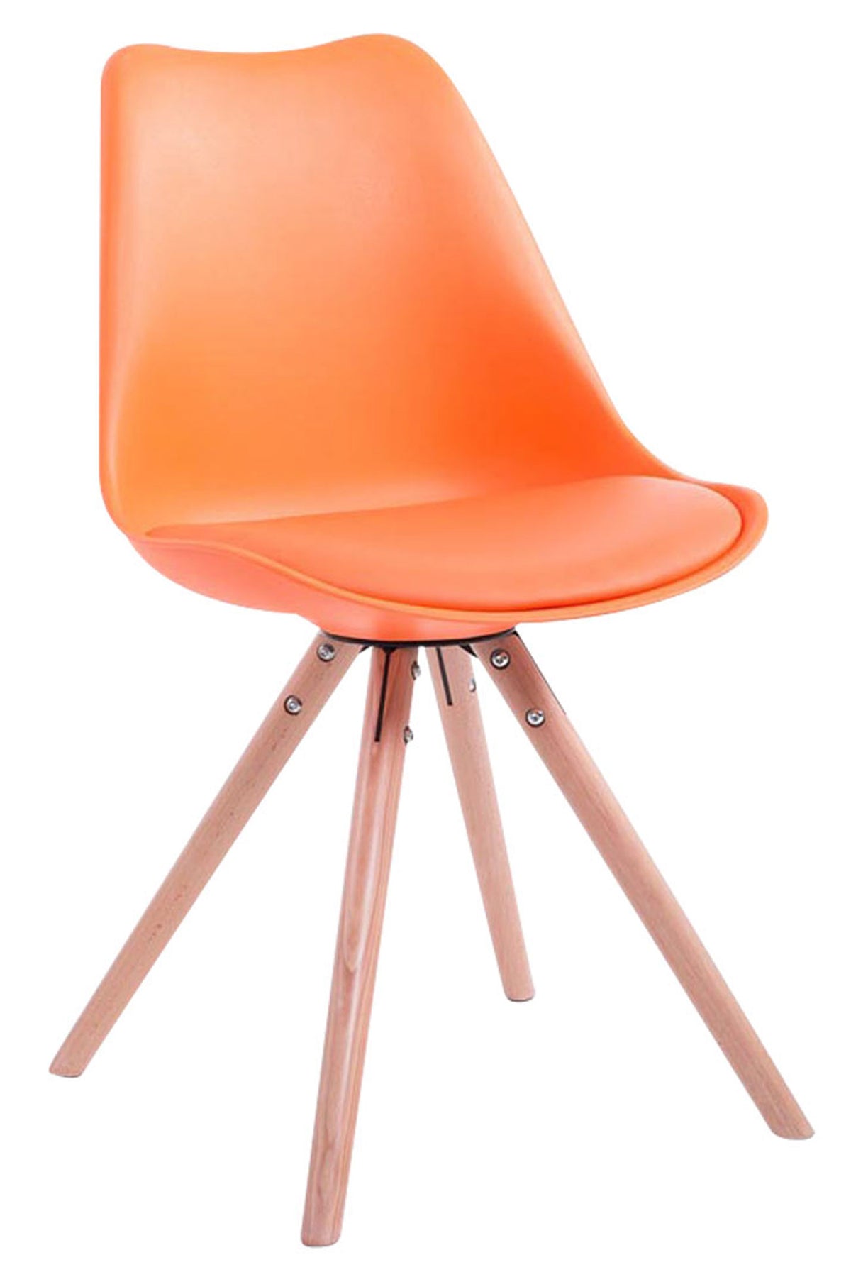 Eetkamerstoel Toulouse Rond frame Kunstleer oranje,natura orange