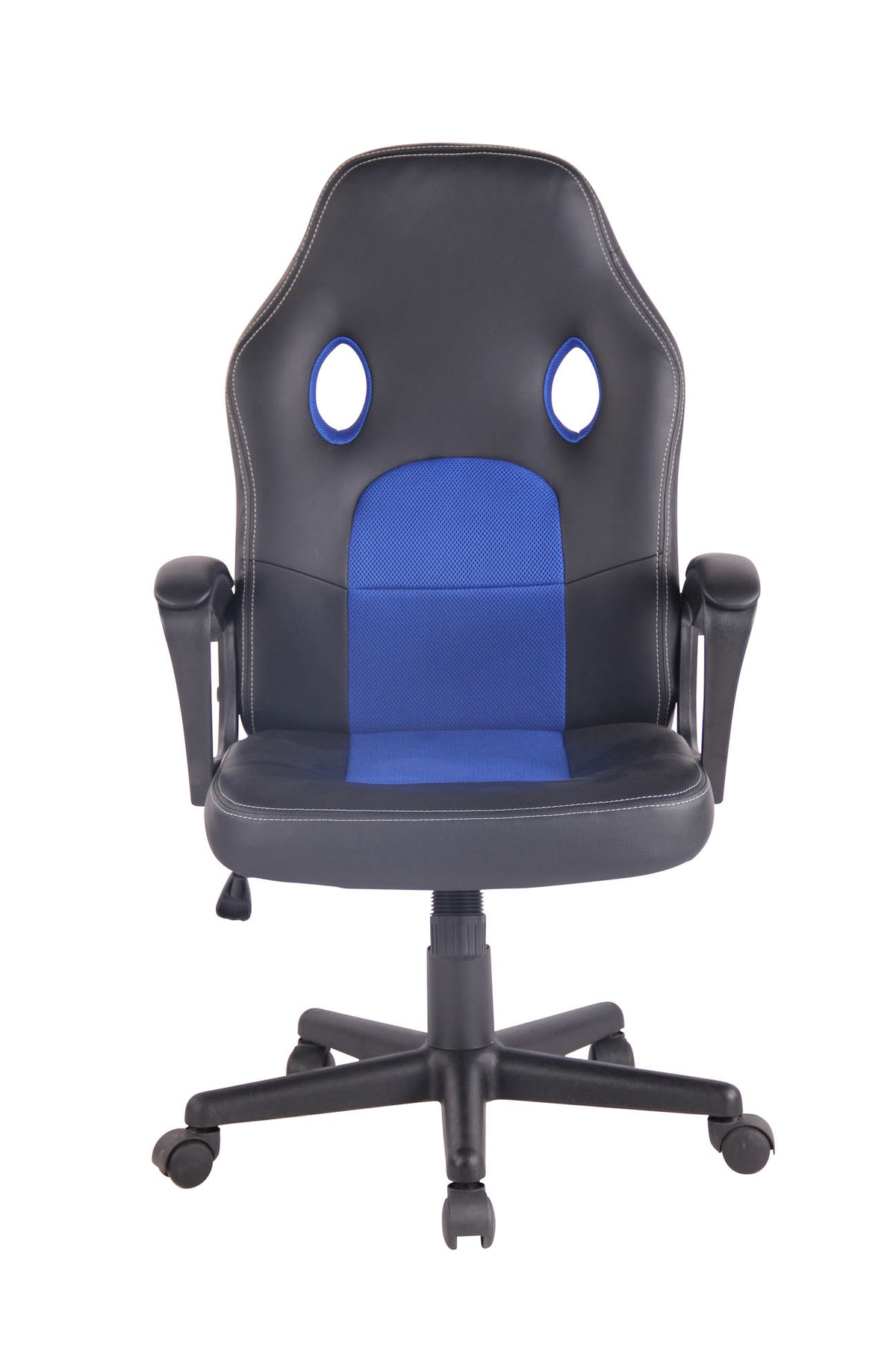 Bureaustoel Elbing Kunstleer zwart/blauw schwarz/blau