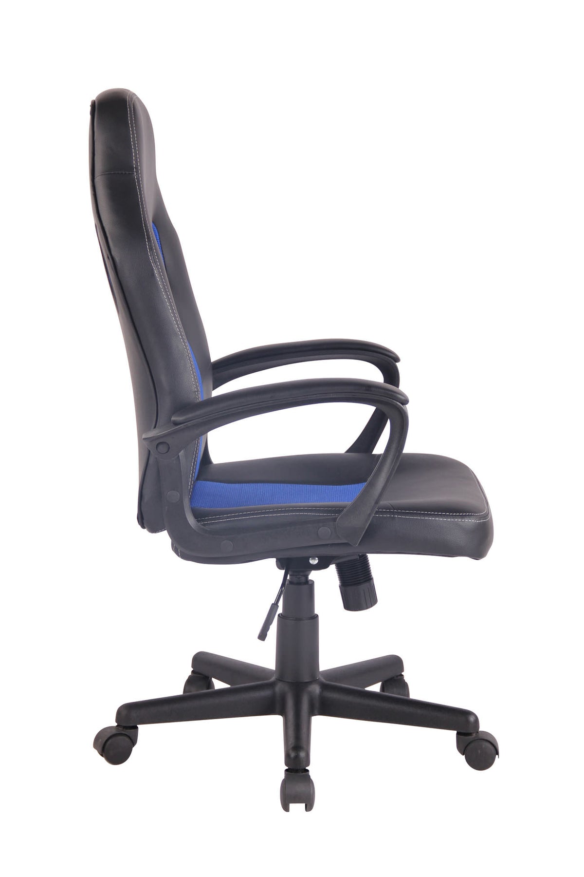 Bureaustoel Elbing Kunstleer zwart/blauw schwarz/blau
