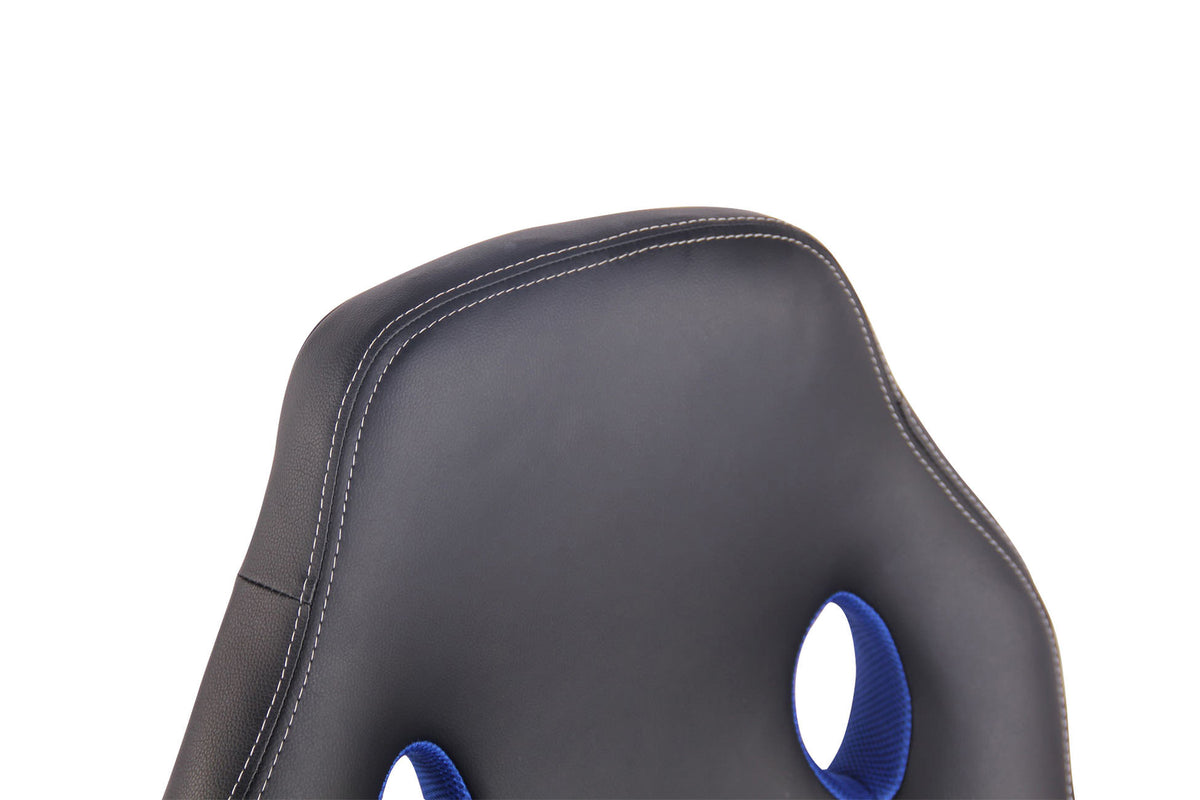 Bureaustoel Elbing Kunstleer zwart/blauw schwarz/blau
