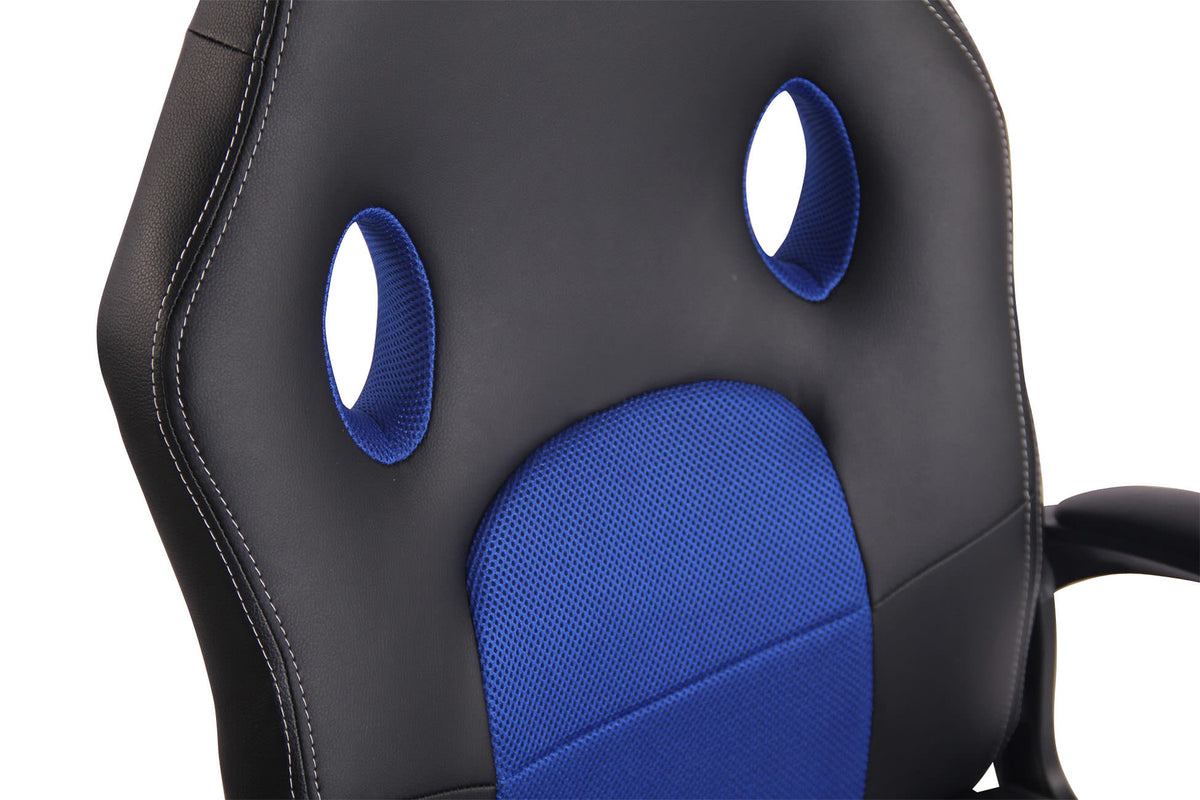 Bureaustoel Elbing Kunstleer zwart/blauw schwarz/blau