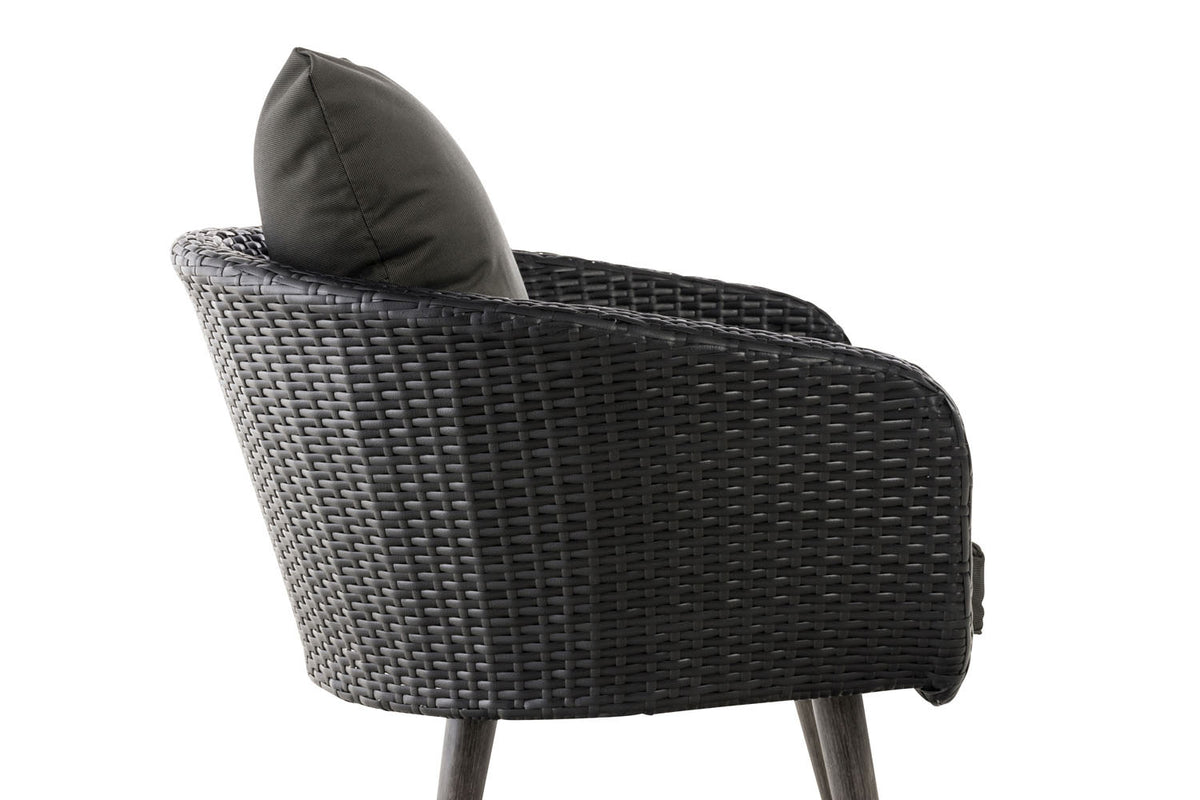 Fauteuil Ameland vlak rotan Zithoogte 45 cm antraciet,zwart schwarz