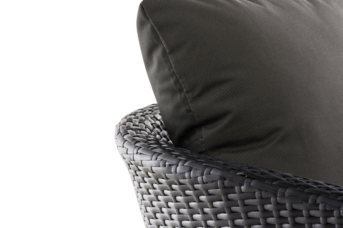 Fauteuil Ameland vlak rotan Zithoogte 45 cm antraciet,zwart schwarz