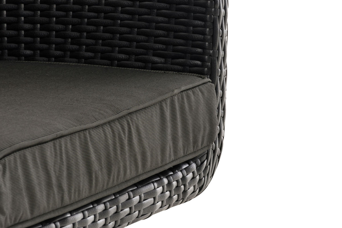 Fauteuil Ameland vlak rotan Zithoogte 45 cm antraciet,zwart schwarz