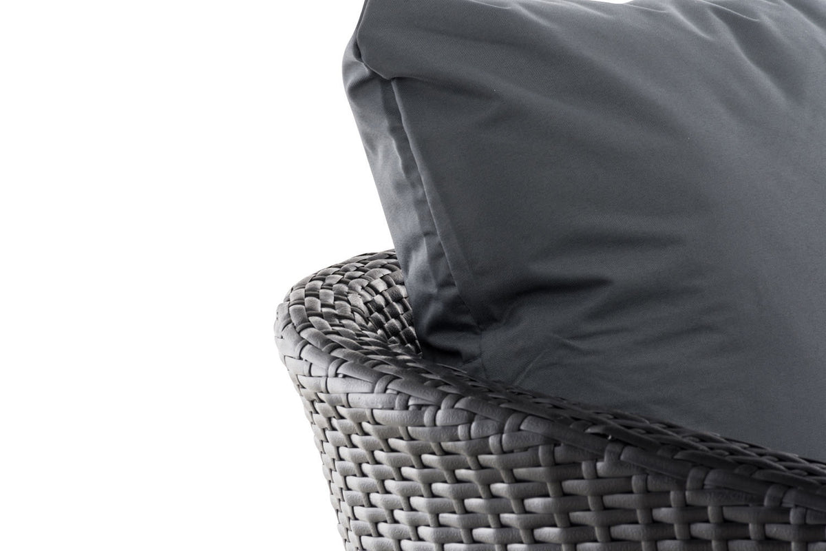 Fauteuil Ameland vlak rotan Zithoogte 45 cm ijzerachtig grijs,zwart schwarz