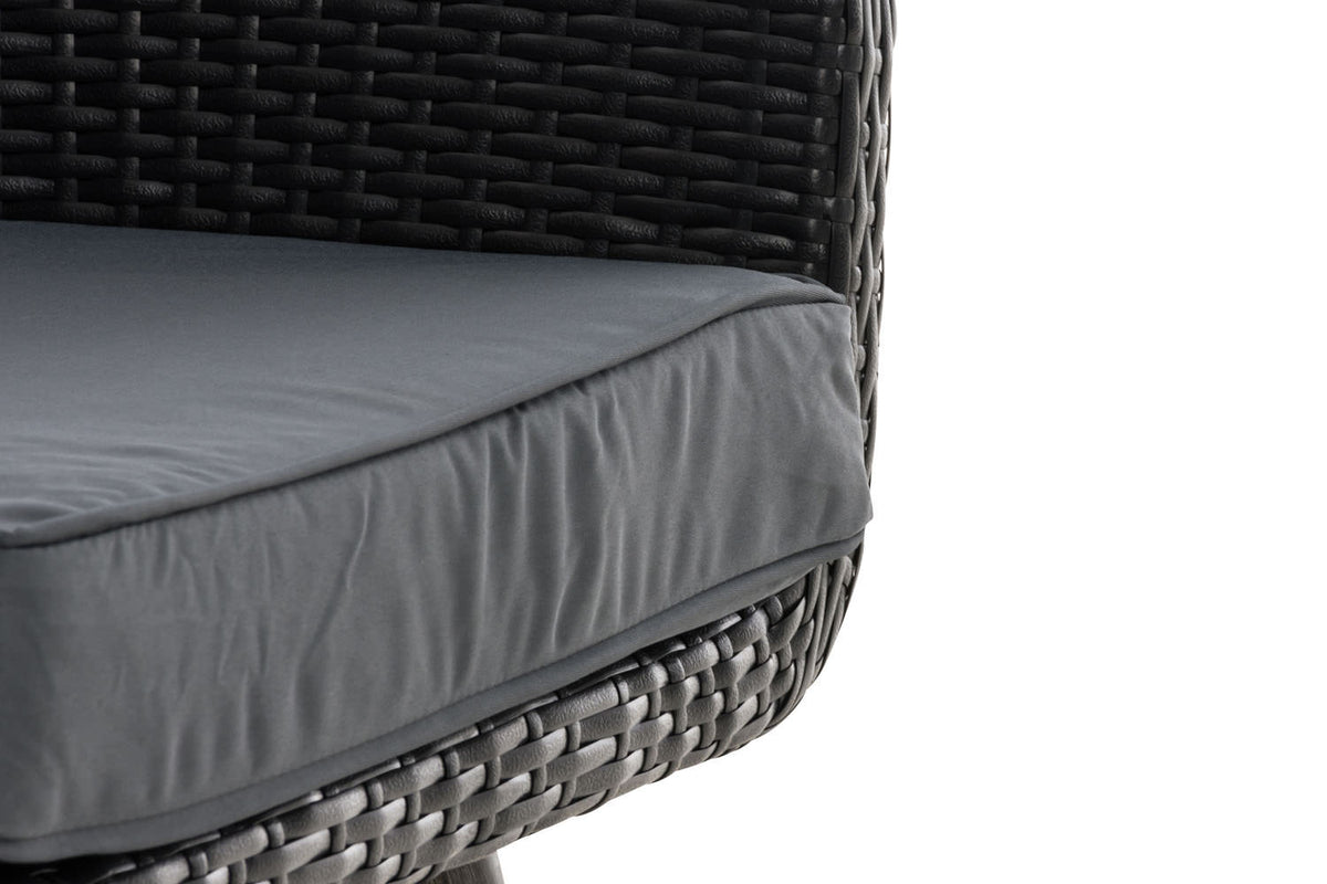 Fauteuil Ameland vlak rotan Zithoogte 45 cm ijzerachtig grijs,zwart schwarz