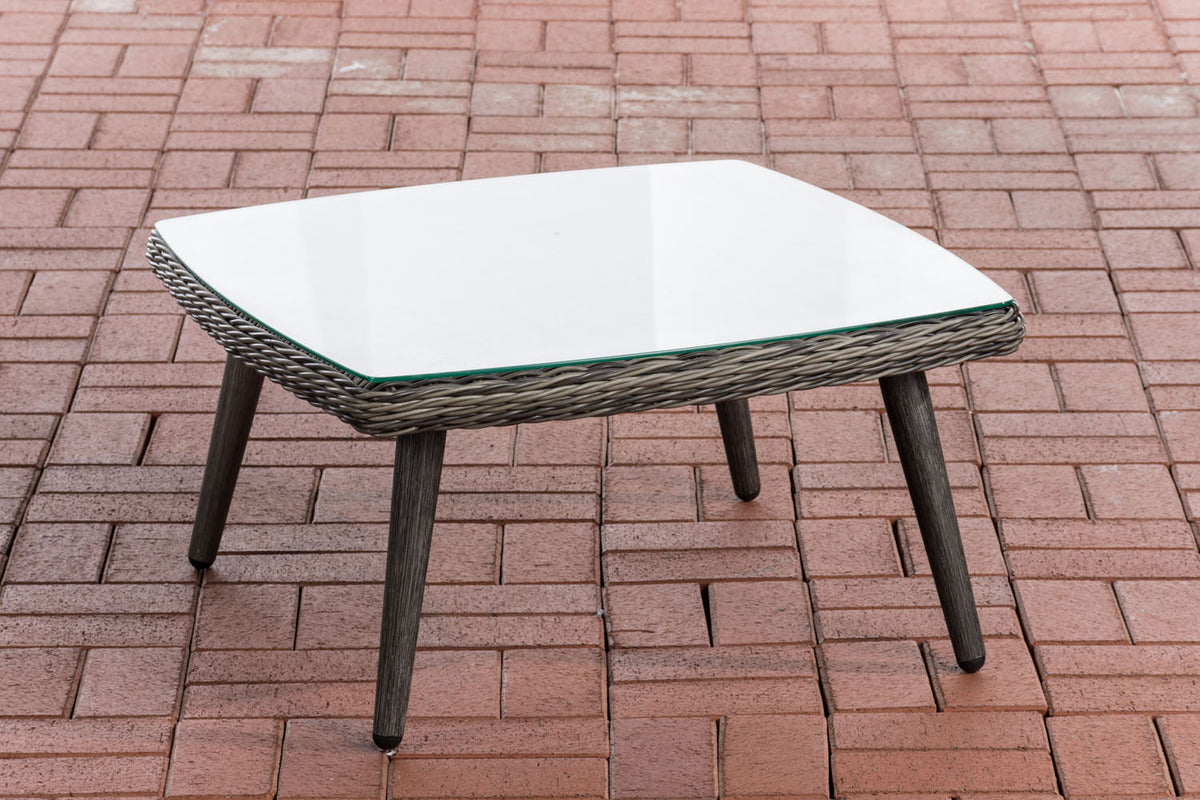 Tafel Ameland rond rotan grijs gevlekt,35 cm grau-meliert