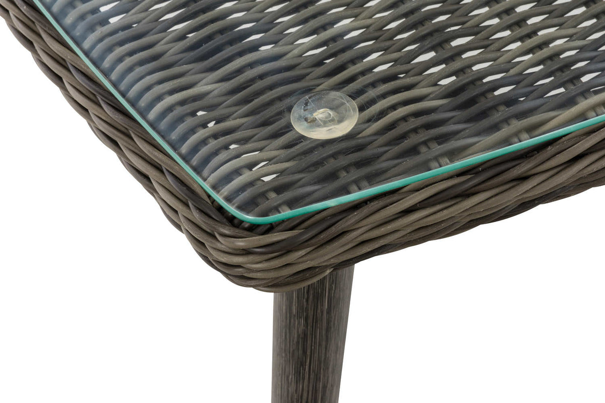 Tafel Ameland rond rotan grijs gevlekt,35 cm grau-meliert
