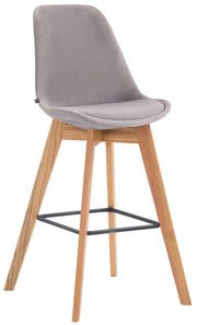 Barkruk Metz fluweel grijs,natura grau