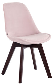 Eetkamerstoel Borneo V2 fluweel roze,walnoot pink
