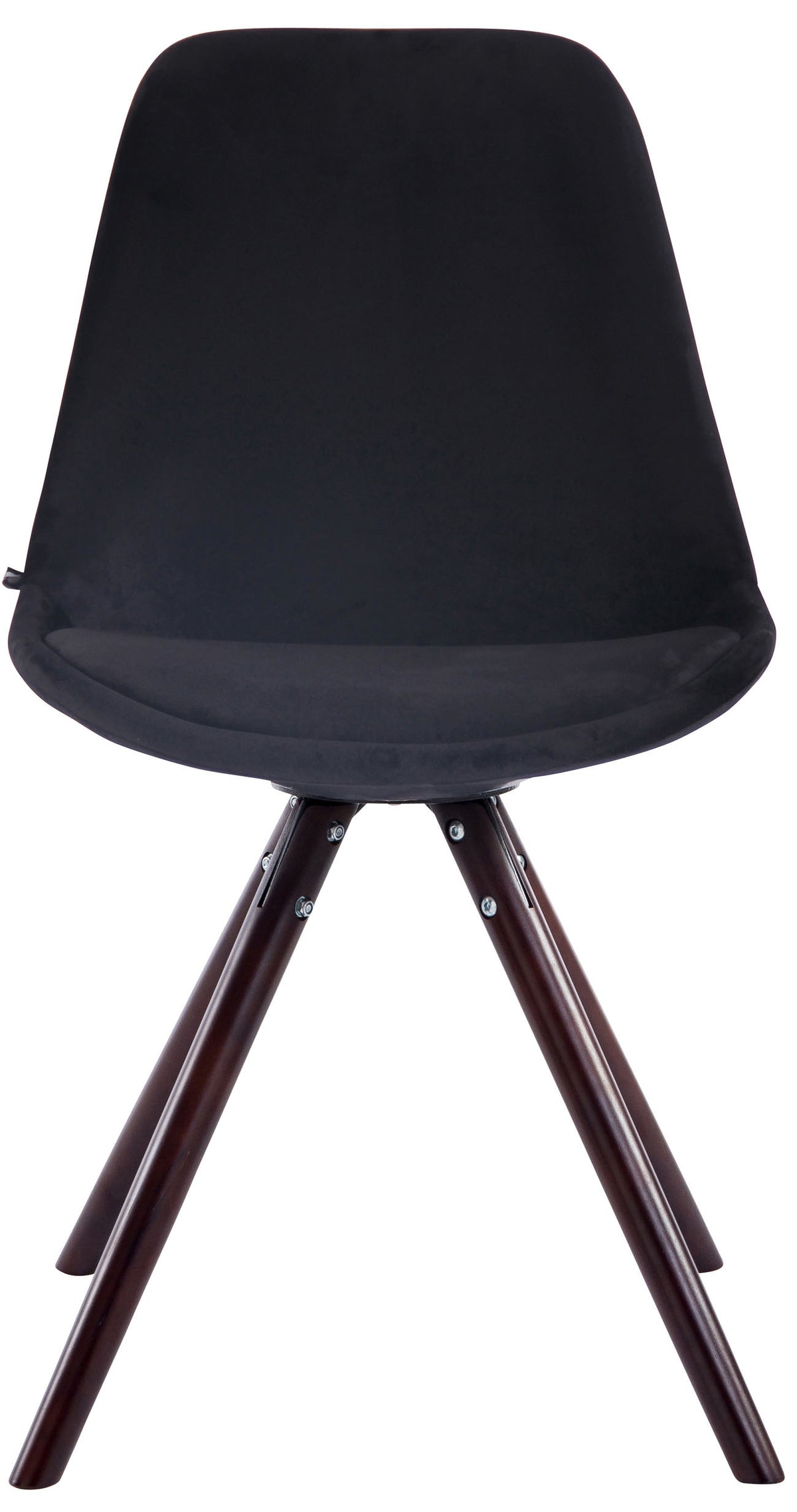 Eetkamerstoel Toulouse fluweel rond frame zwart,cappuccino schwarz