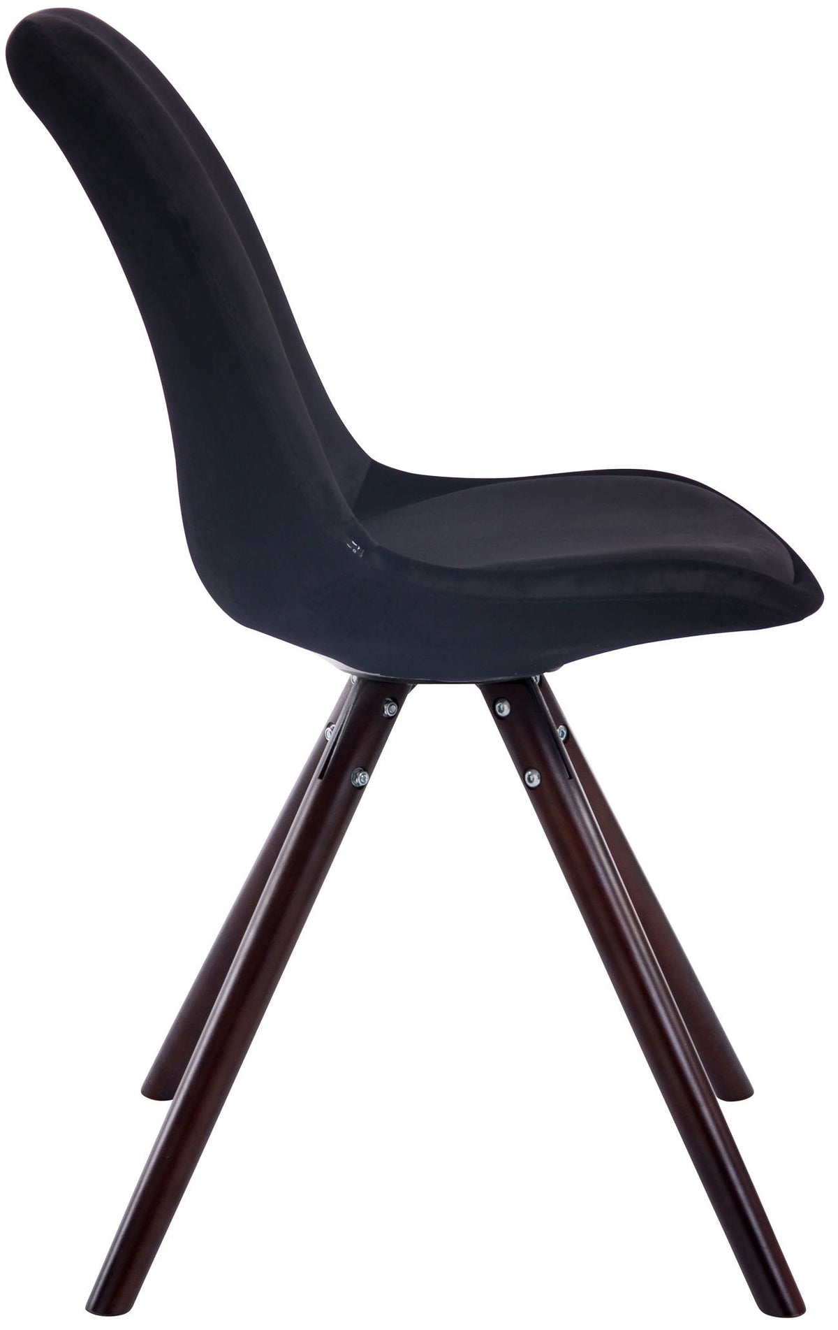 Eetkamerstoel Toulouse fluweel rond frame zwart,cappuccino schwarz