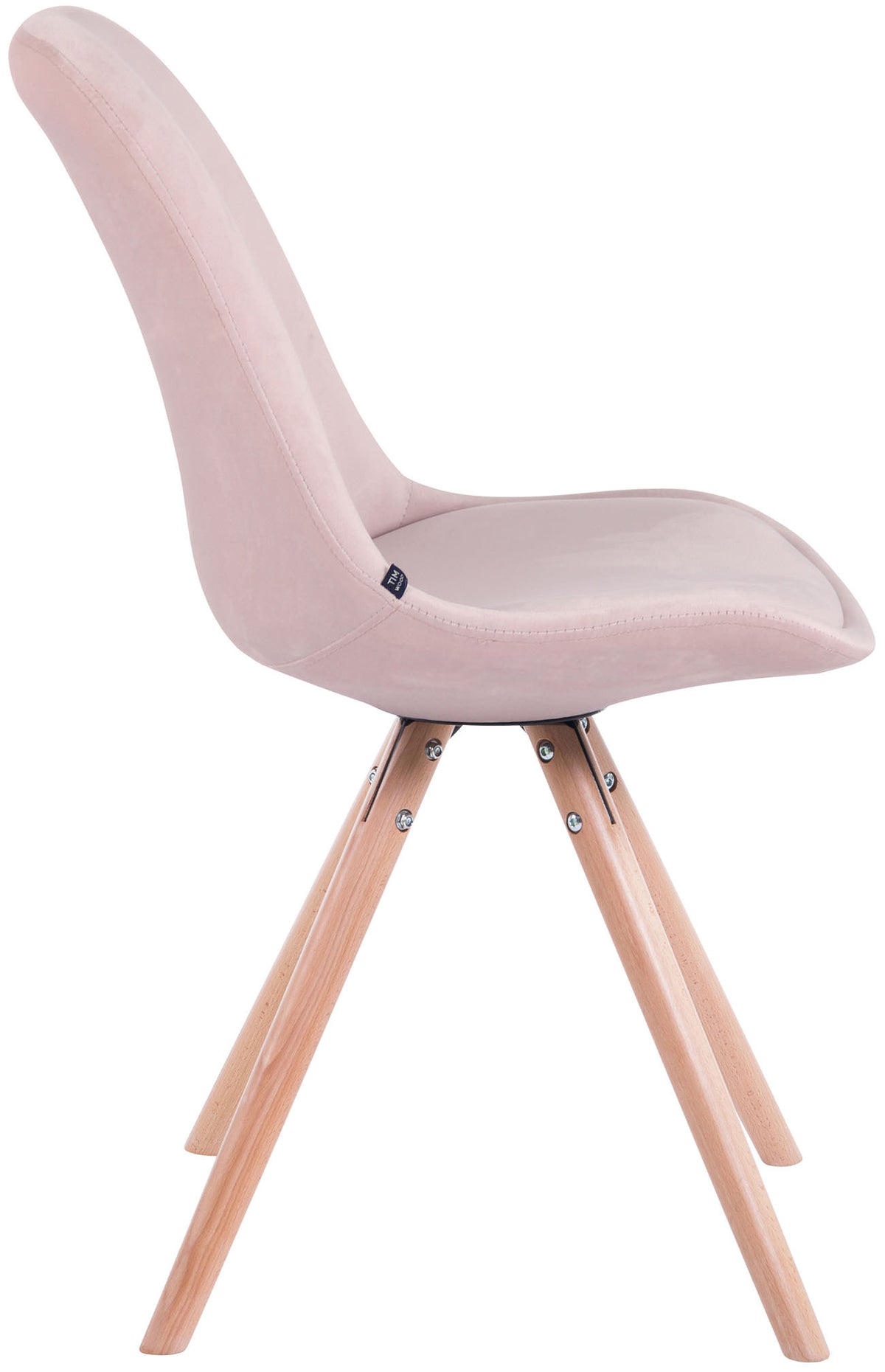 Eetkamerstoel Toulouse fluweel rond frame roze,natura pink