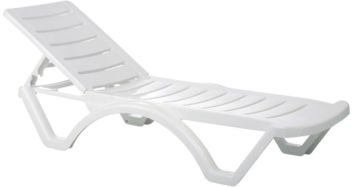 Set van 10 ligstoelen Aqua wit weiß