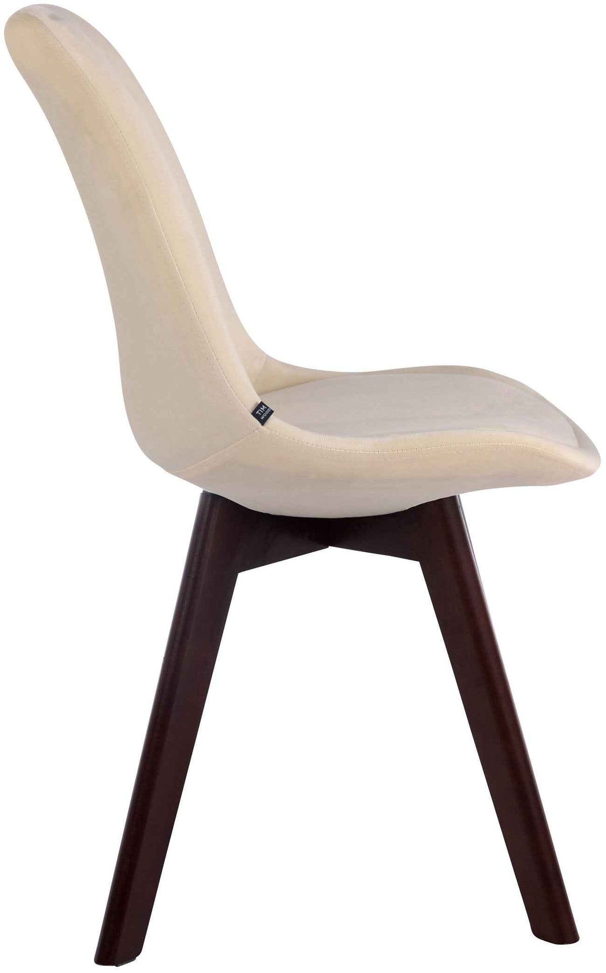Eetkamerstoel Borneo V2 fluweel creme,walnoot creme