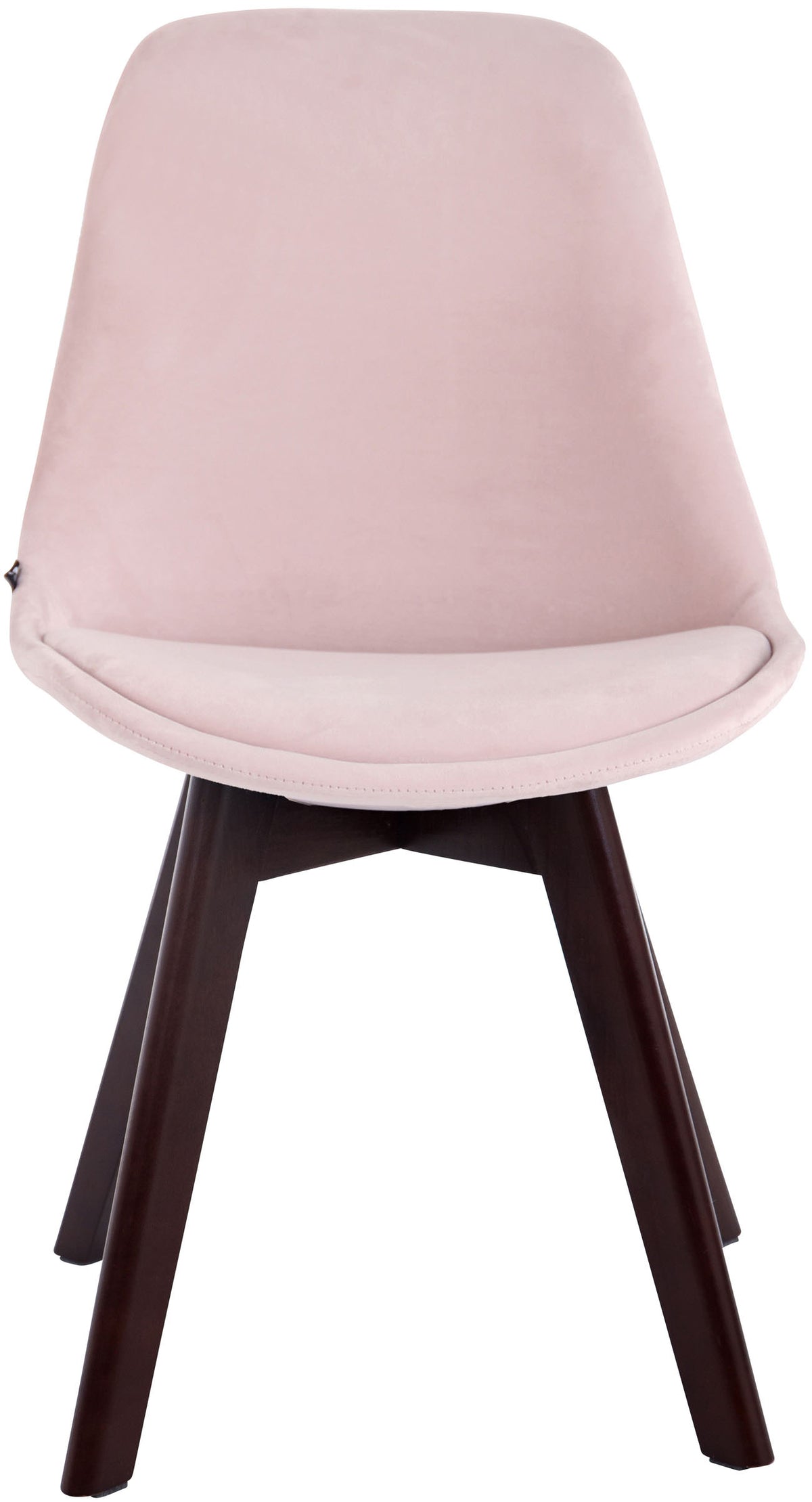 Eetkamerstoel Borneo V2 fluweel roze,walnoot pink