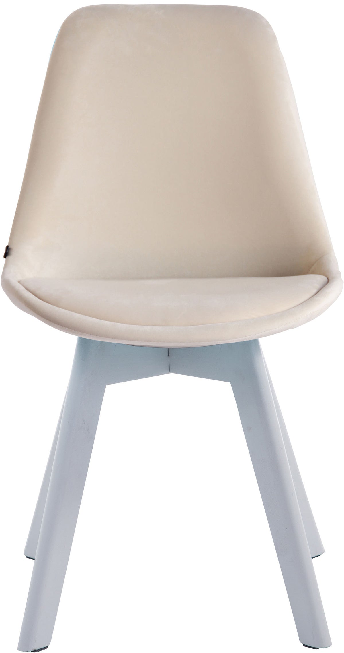 Eetkamerstoel Borneo V2 fluweel creme,wit creme