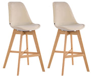 Set van 2 barkrukken Cannes fluweel creme,natura creme