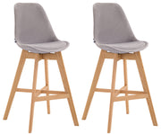 Set van 2 barkrukken Cannes fluweel grijs,natura grau