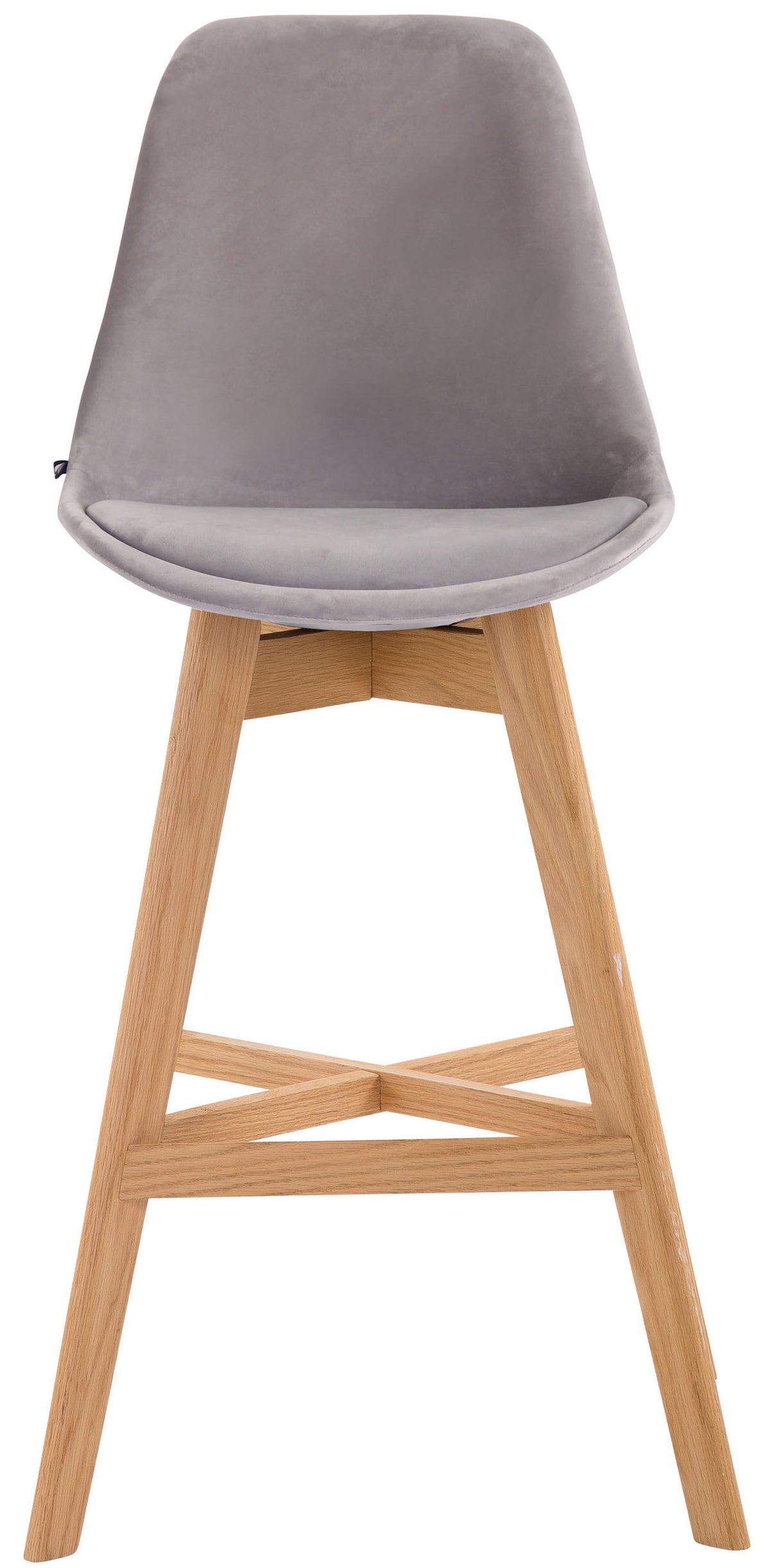Set van 2 barkrukken Cannes fluweel grijs,natura grau