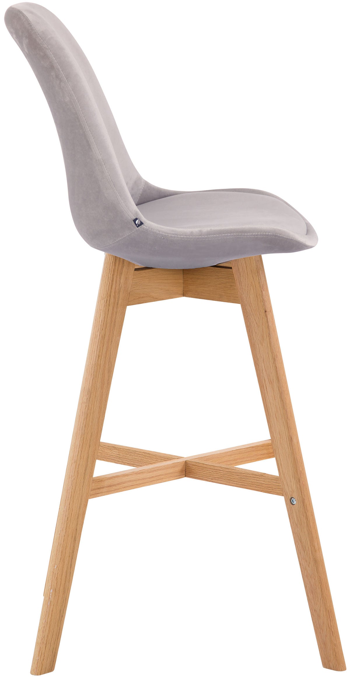 Set van 2 barkrukken Cannes fluweel grijs,natura grau