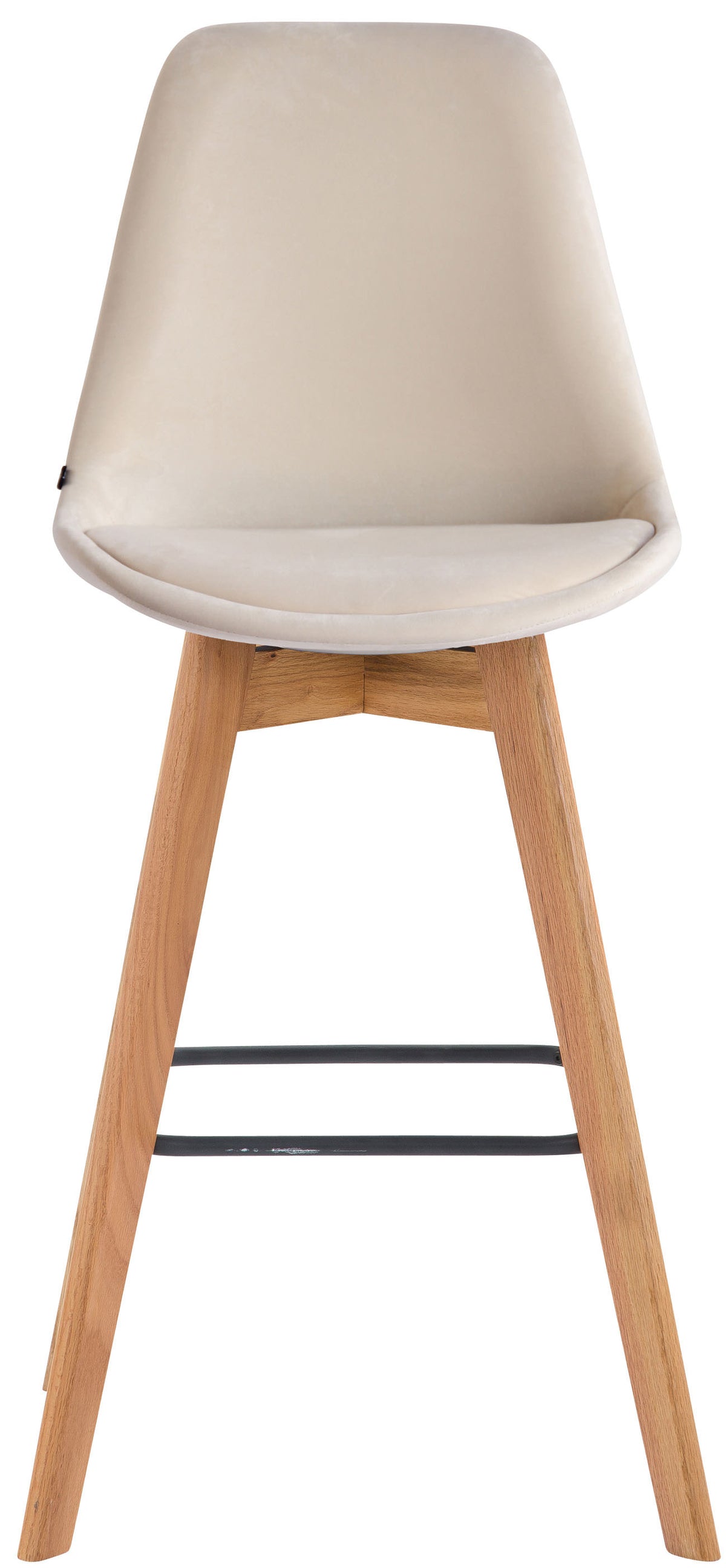 Set van 2 barkrukken Metz fluweel creme,natura creme