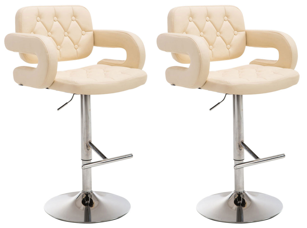 Set van 2 barkrukken Dublin Kunstleer creme creme