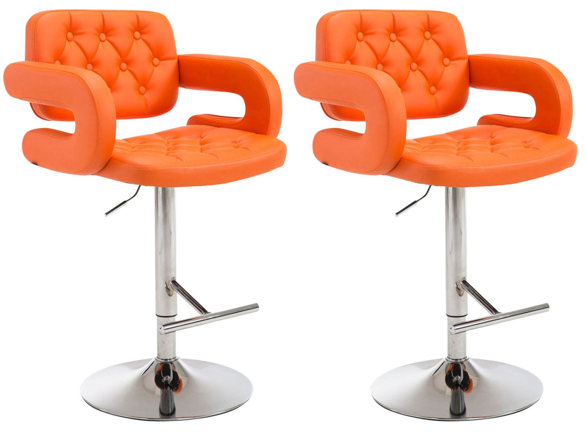 Set van 2 barkrukken Dublin Kunstleer oranje orange
