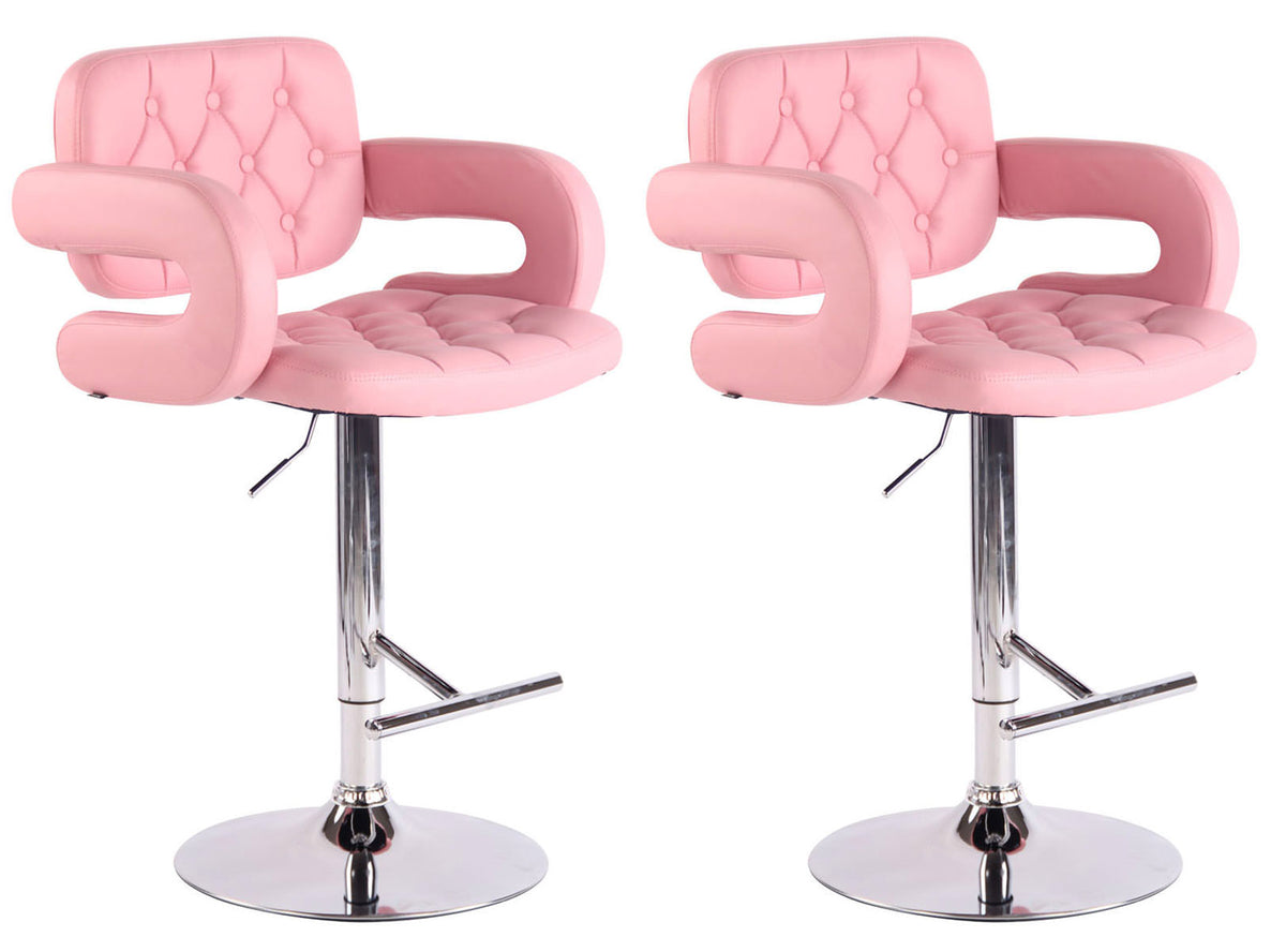 Set van 2 barkrukken Dublin Kunstleer roze pink