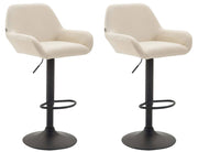 Set van 2 barkrukken Braga kunstleer creme,zwart creme