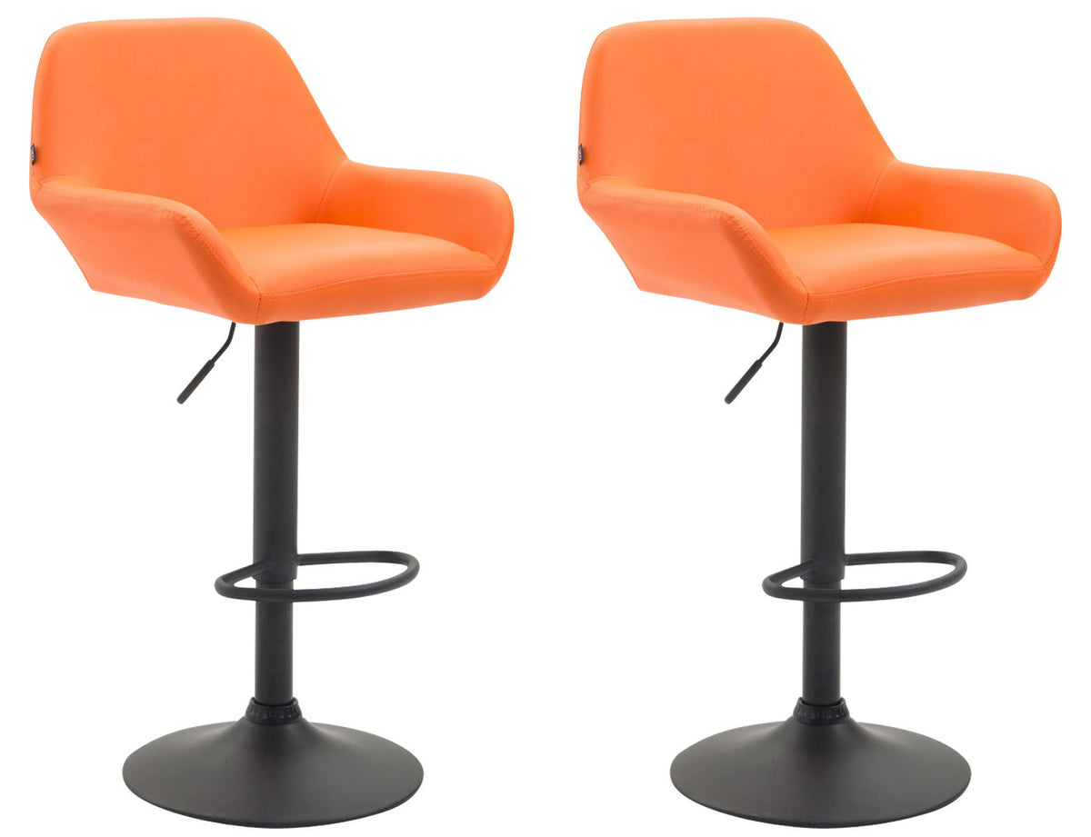 Set van 2 barkrukken Braga kunstleer oranje,zwart orange