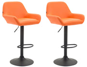 Set van 2 barkrukken Braga kunstleer oranje,zwart orange
