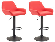 Set van 2 barkrukken Braga kunstleer rood,zwart rot
