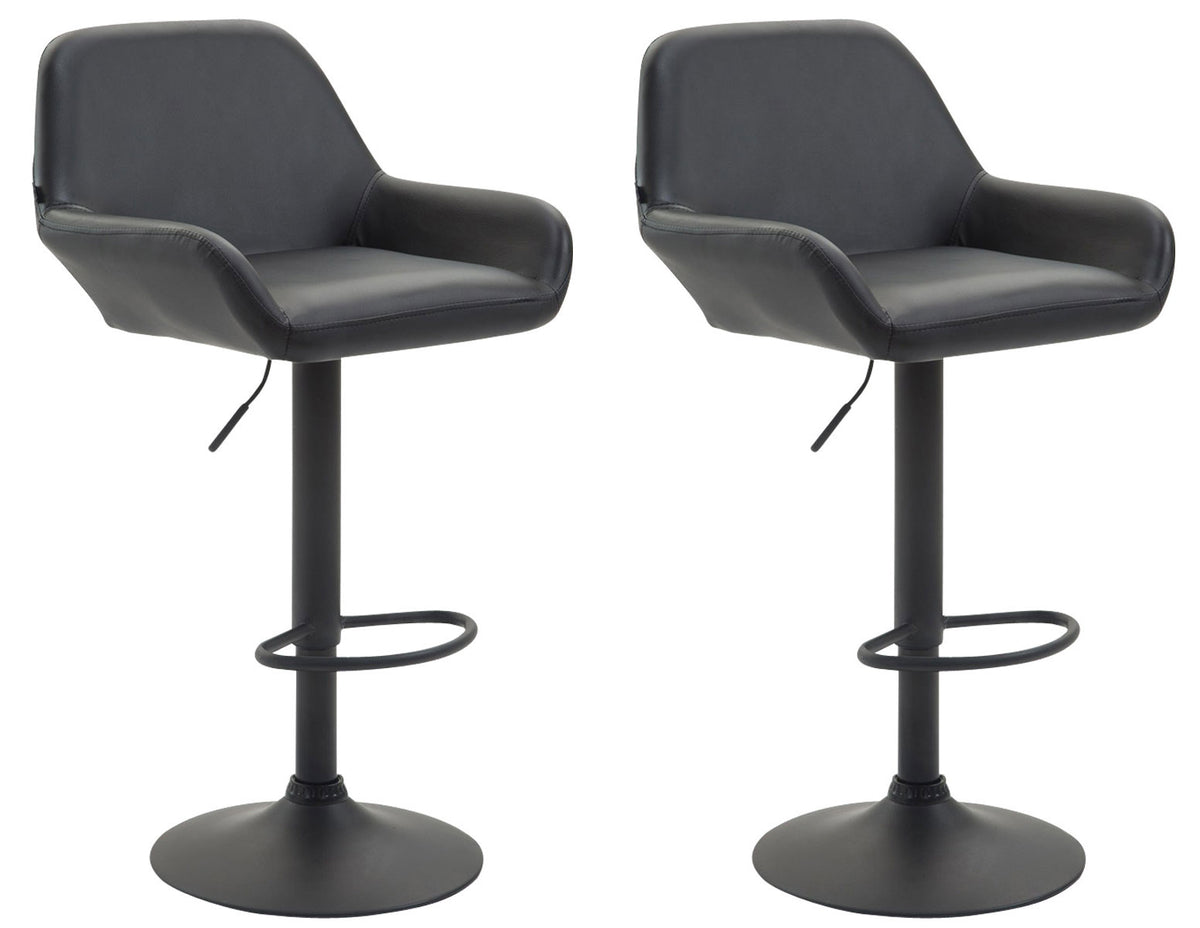 Set van 2 barkrukken Braga kunstleer zwart,zwart schwarz