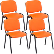 4-delige set bezoekersstoel Ken Kunstleer oranje orange