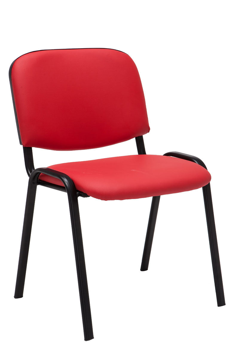 4-delige set bezoekersstoel Ken Kunstleer rood rot