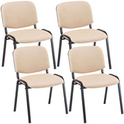 Set van 4 bezoekersstoelen Ken creme creme