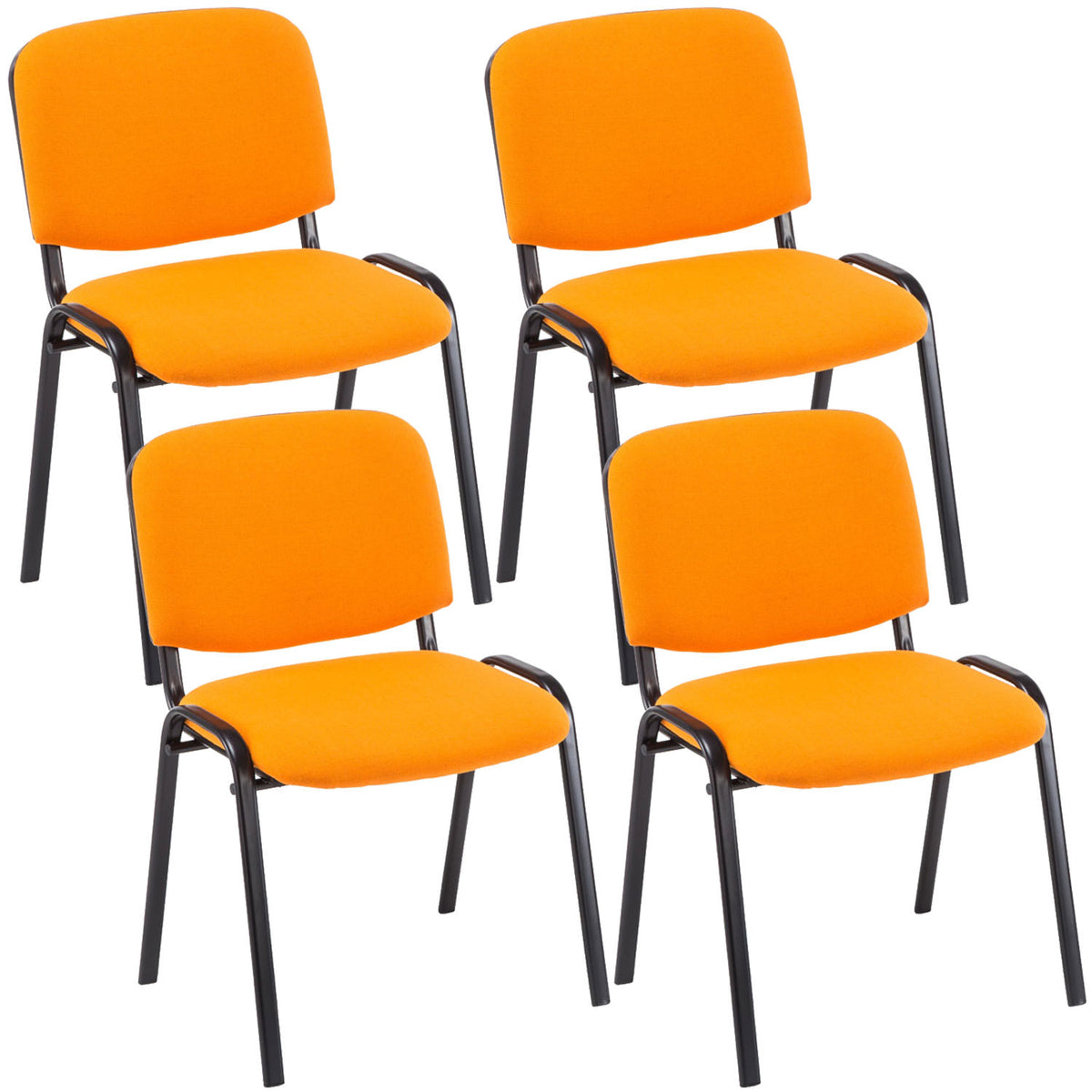 Set van 4 bezoekersstoelen Ken oranje orange