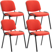 Set van 4 bezoekersstoelen Ken rood rot