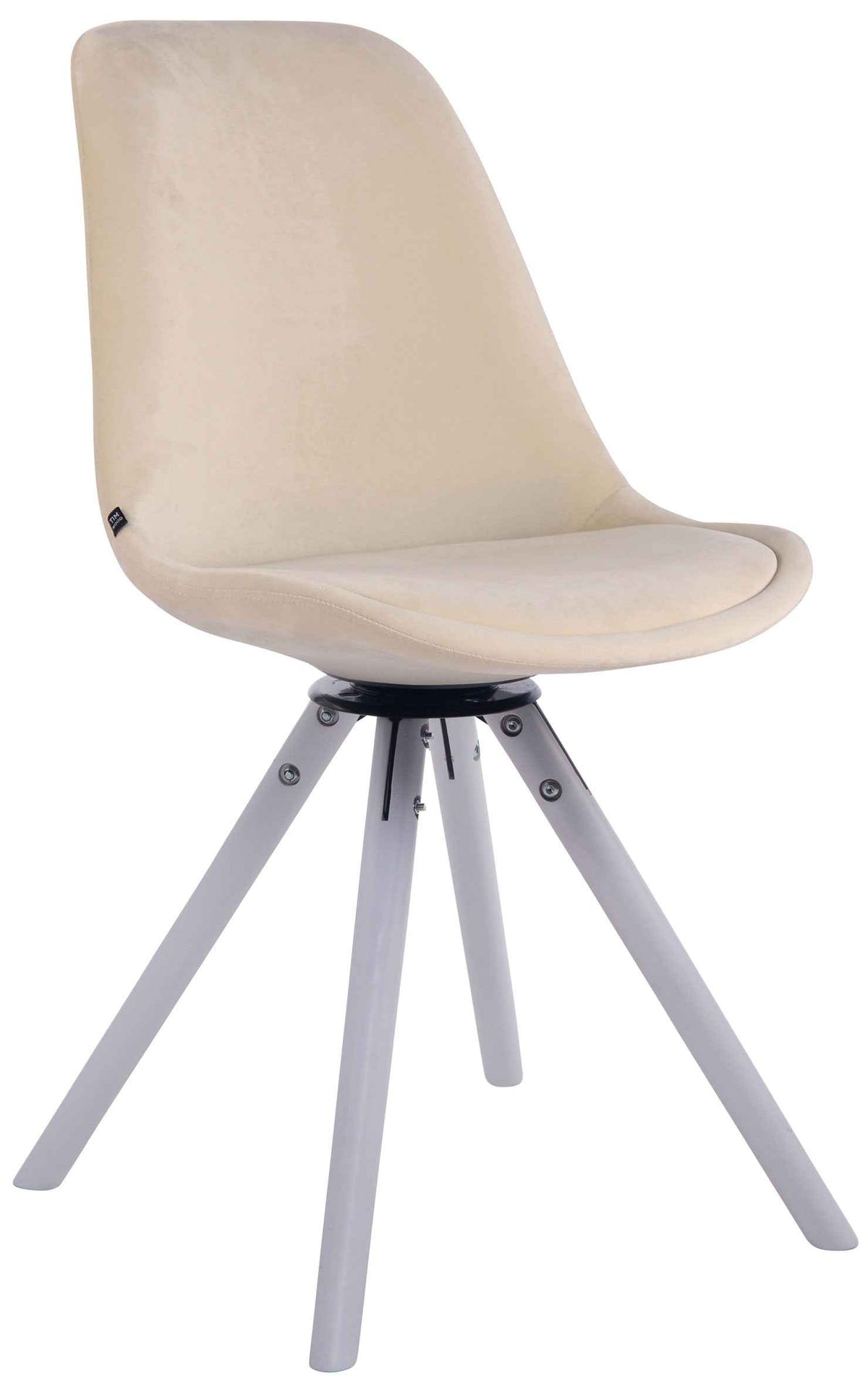 Eetkamerstoel Troyes fluweel wit,creme creme