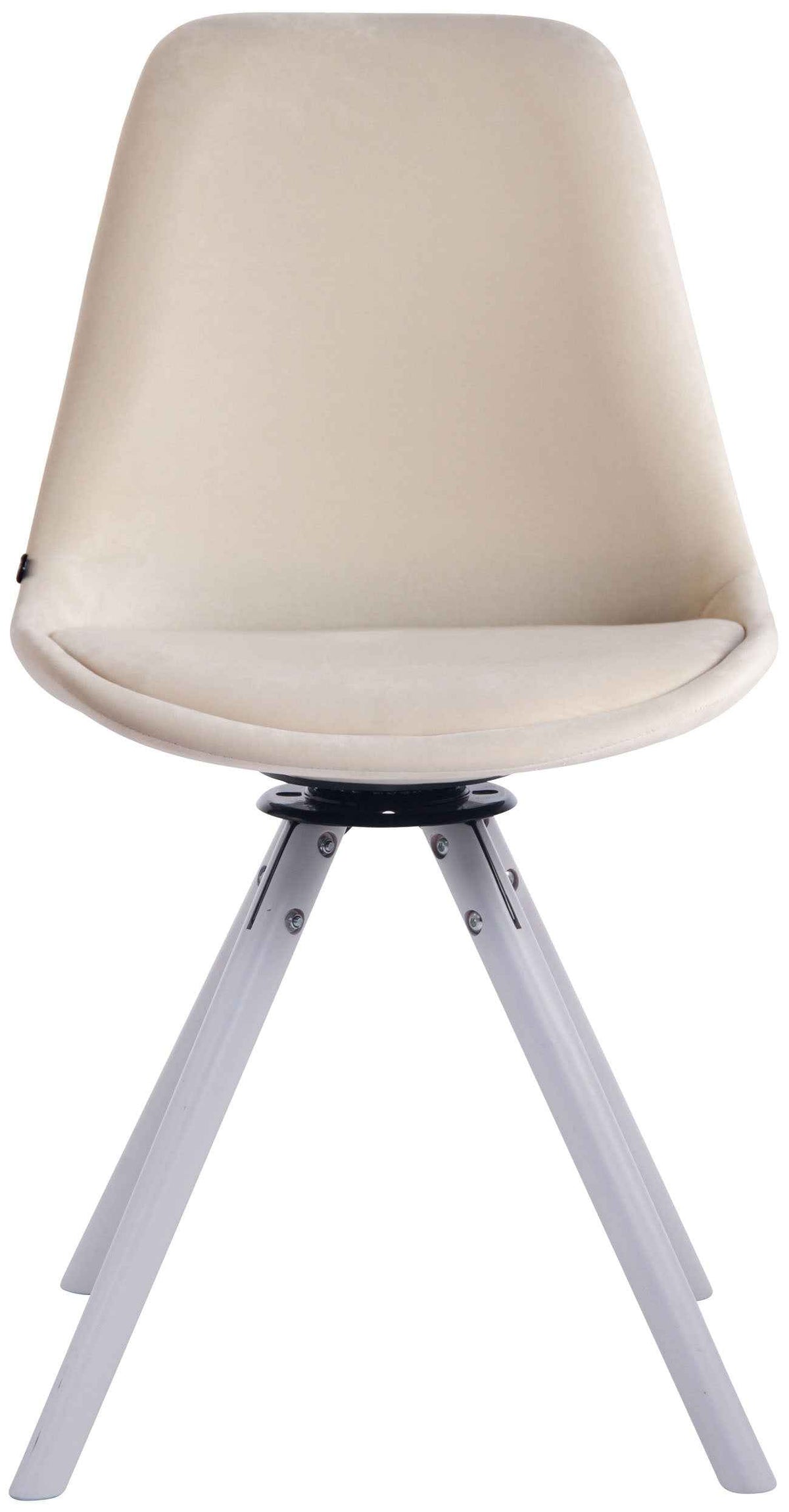 Eetkamerstoel Troyes fluweel wit,creme creme