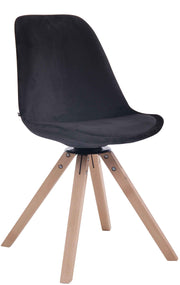 Eetkamerstoel Troyes fluweel vierkant frame natura,zwart schwarz