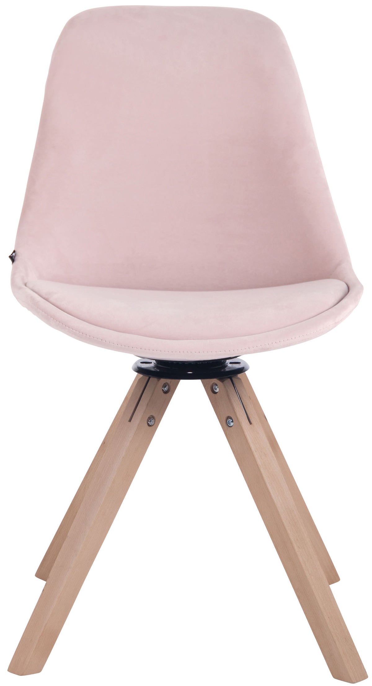 Eetkamerstoel Troyes fluweel vierkant frame natura,roze pink