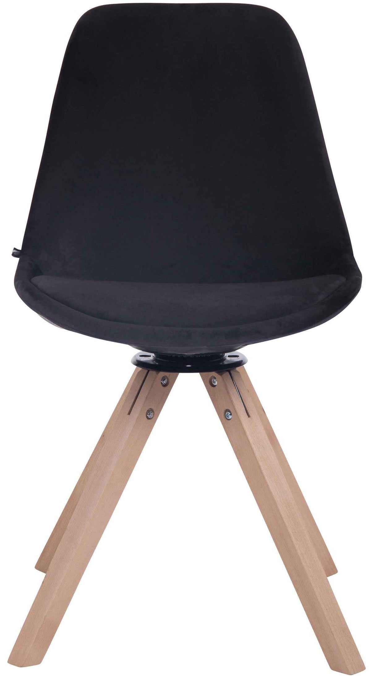 Eetkamerstoel Troyes fluweel vierkant frame natura,zwart schwarz