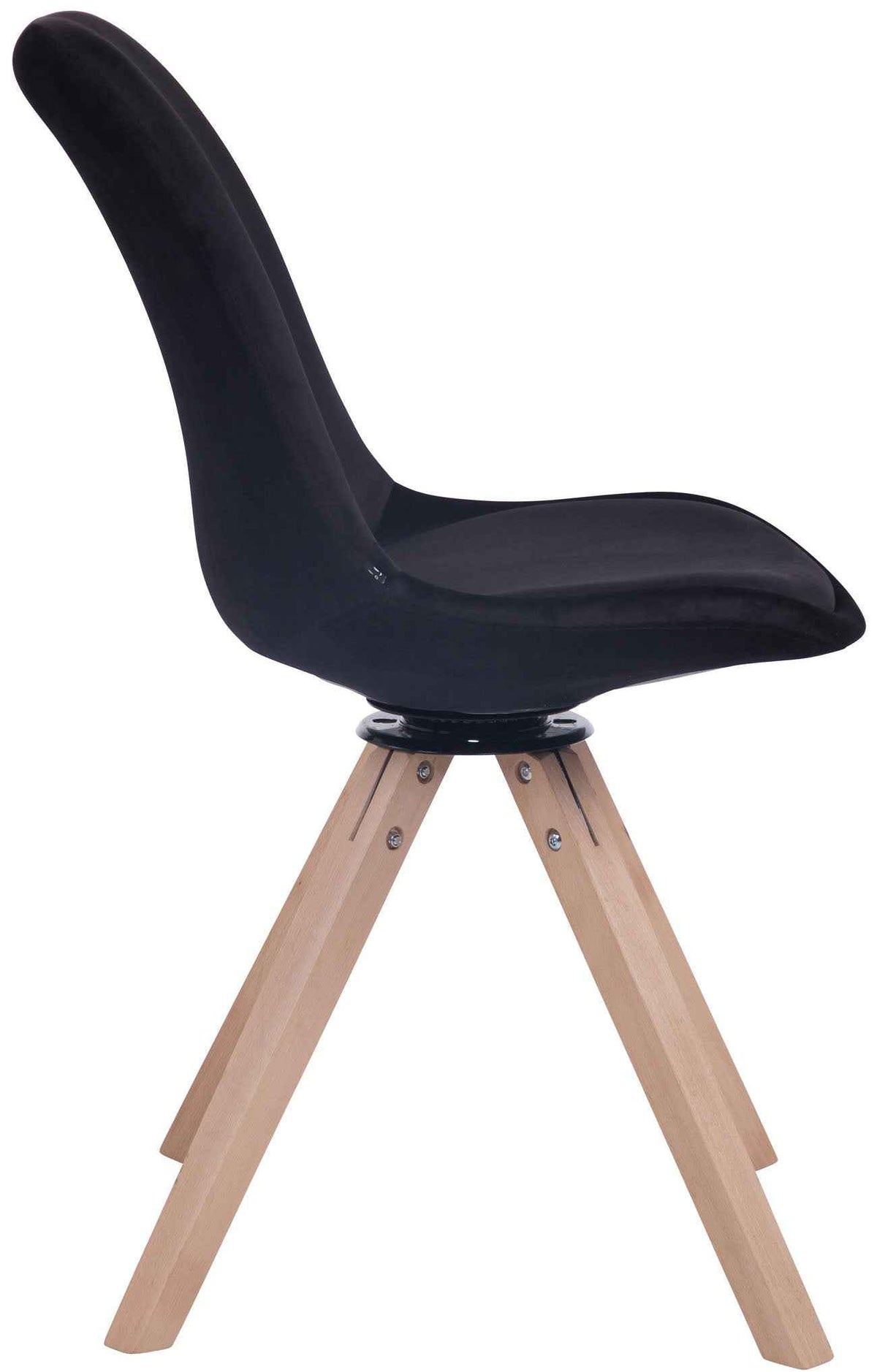 Eetkamerstoel Troyes fluweel vierkant frame natura,zwart schwarz