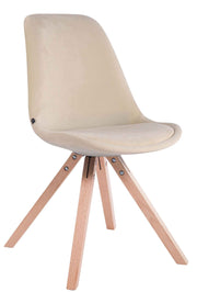 Eetkamerstoel Toulouse Fluweel vierkant frame creme,natura creme
